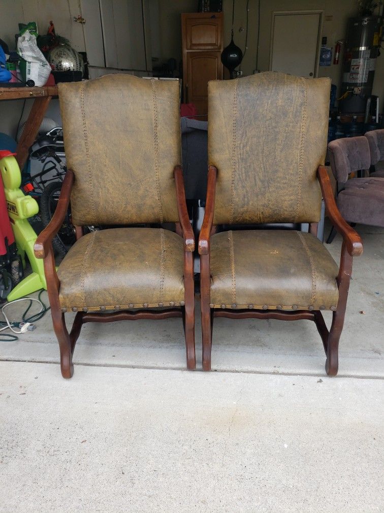 Beautiful Wood  Chairs $85 For (2)