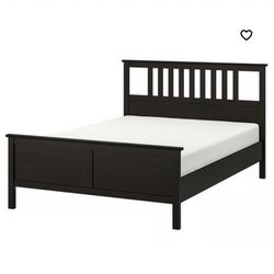 IKEA HEMNES Queen Bed Frame Including Slats- Black Wood