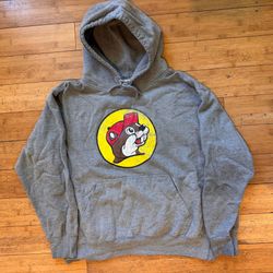 Grey buc-ees hoodie (large)