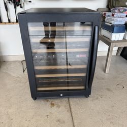 Allavino 24" Wide FlexCount Series 56 Bottle Dual Zone Black Left Hinge Wine Refrigerator