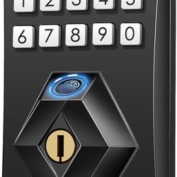 Fingerprint Door Lock with Code - Keyless Entry Door Lock, Electronic Keypad Deadbolt for Front Door, Smart Lock with Auto Lock & One Touch Locking, E