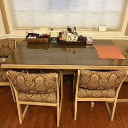 Vintage 6 Piece Dining Table Set Includes Stool 