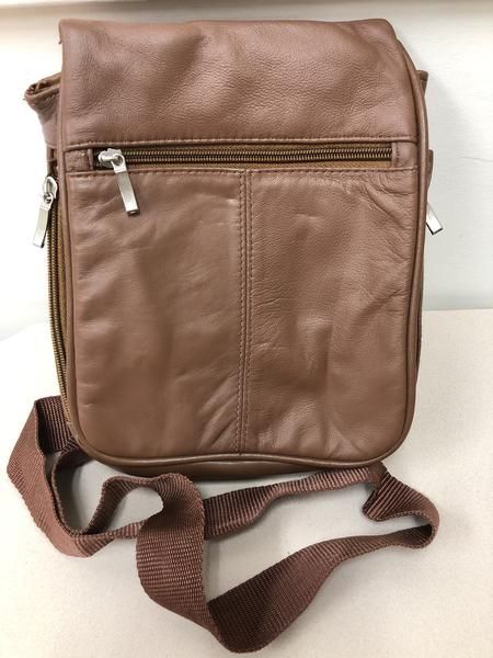 Buxton Genuine Leather Crossbody Shoulder Backpack Hand Bag Purse Dark Brown unisex