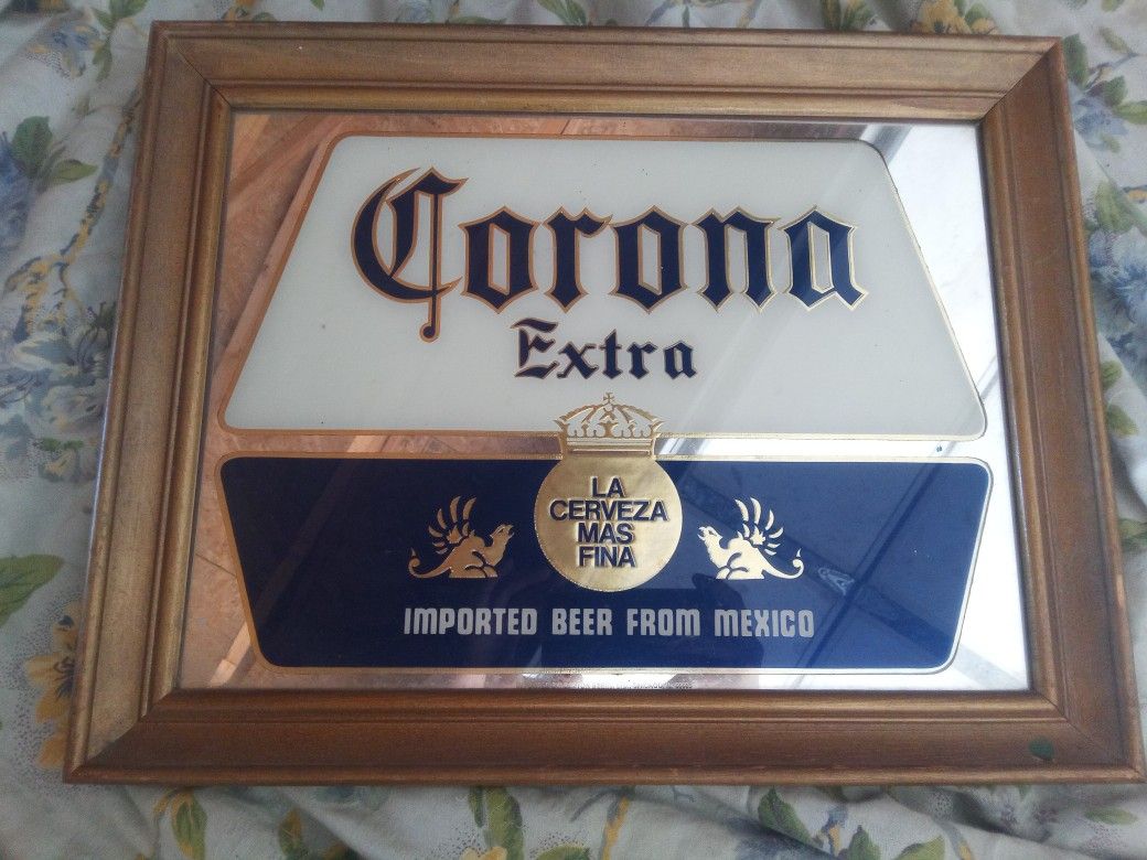 Corona Extra La Cerveza Mas Fina Imported Beer From Mexico Vintage Frame 