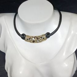 Vintage 80's Hand Tooled Butterfly 925ss Necklace