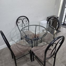 Glass Table With 4 Chairs
