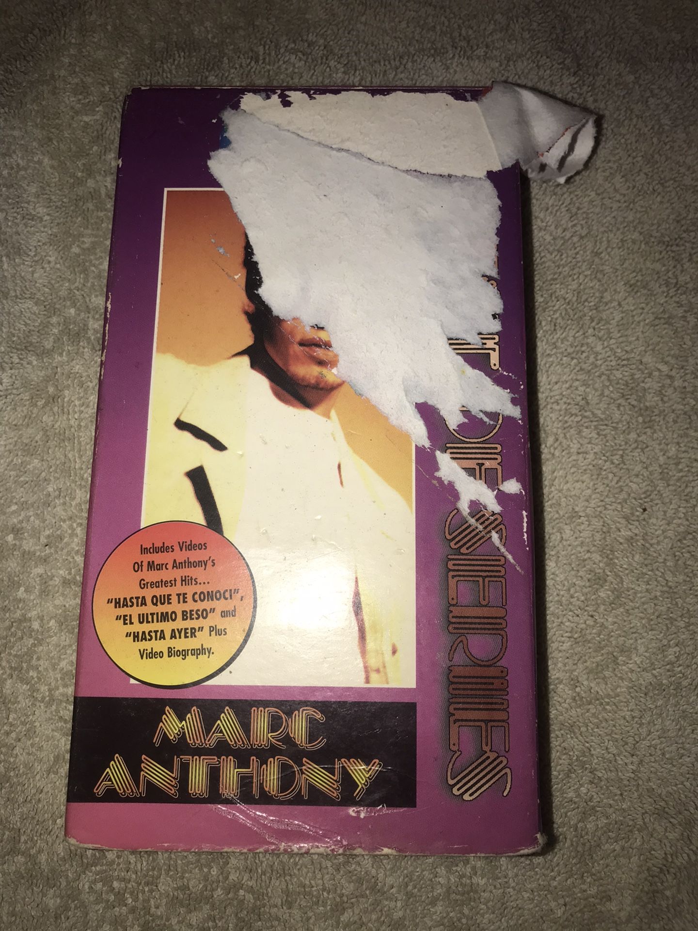 VCR Music Tape- Music Tape Name Is Marc Anthony Greatest Hits