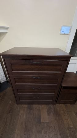 Dark Brown 4-Drawer Dresser + Nightstand Set