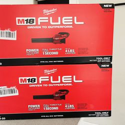 Milwaukee New M18 Fuel Leaf Blower (tool Only)&140 Each 