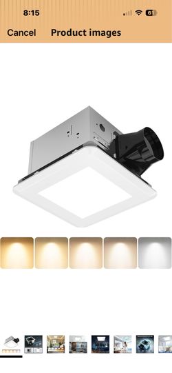 Brand New 10”bathroom exhaust fan w/dimmable, 5 color temp led light