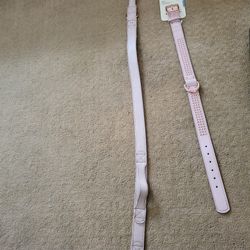Pink rose/ Gold Dog Leash 