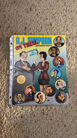 Vintage 90s O.J. Simpson On Trial Uncut Milk Caps Pogs Sheet Special Collectors Series