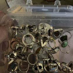 Gorgeous Sterling Silver Rings With Genuine Gemstones On Sale For $45  Sizes 7-9