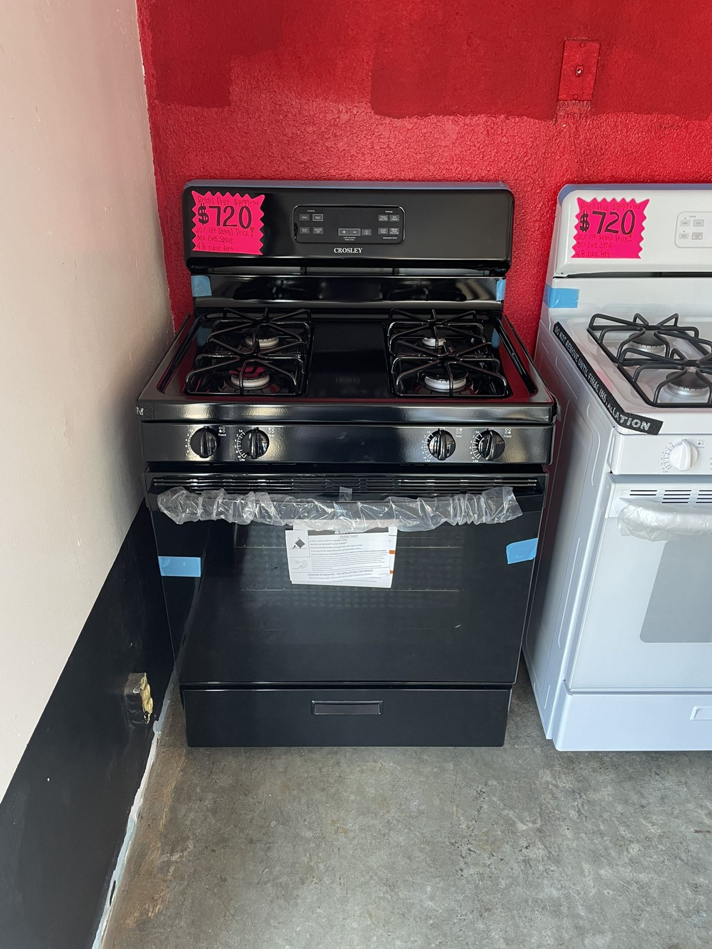 New Crosley 4 Burner Gas Stove 30” Wide 