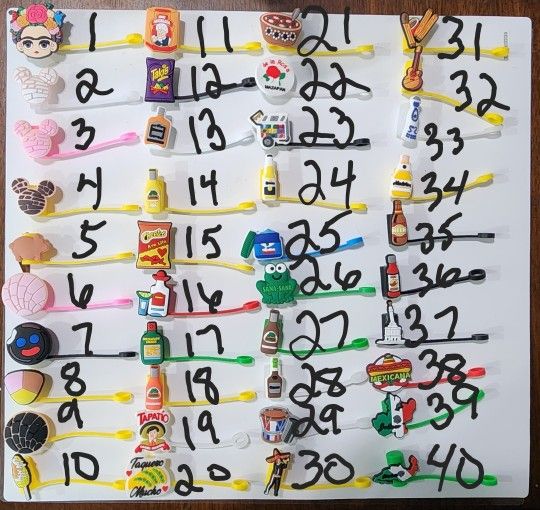 straw toppers and croc charms