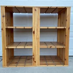 Two IKEA Wooden Storage Shelf Cabinets