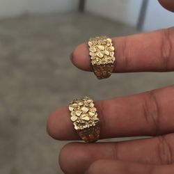 10K Gold Nugget Rings (2) – Real Gold – Heavy Look💥