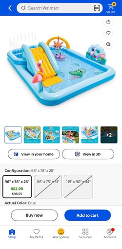 Intex 96"'x 78” x 28" Inflatable Jungle Adventure Play Center Spray Kiddie Pool