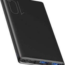 WB1 PD Portable Charger 10000mAh Slim and Light Fast Power Bank 18W High Charging Speed External Battery Pack with USB C Input/Output Compatiable for 