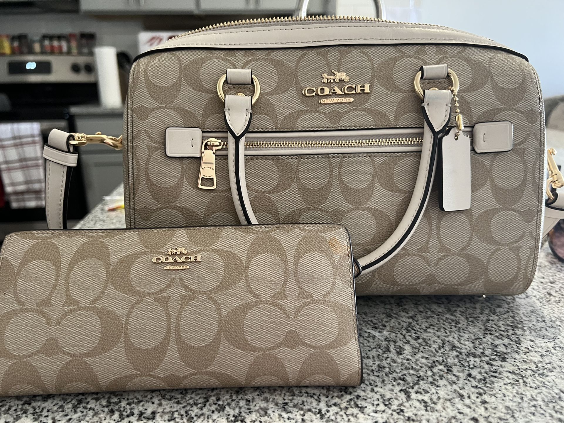 Coach Satchel Handbag w/ Matching Wallet 