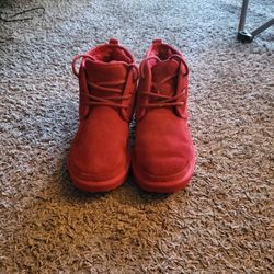 UGG Neumel II Red Suede Sheepskin Chukka Ankle Boots 