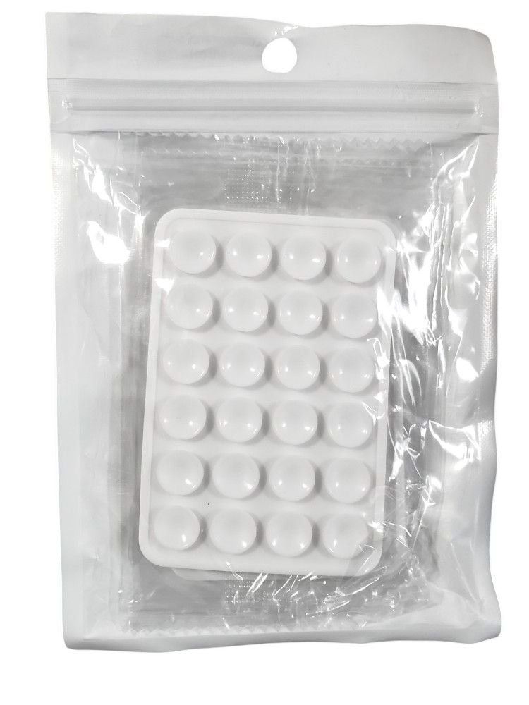 Silicone Double-Sided Suction Phone Case Strong Grip Pads 3 Pack - White
