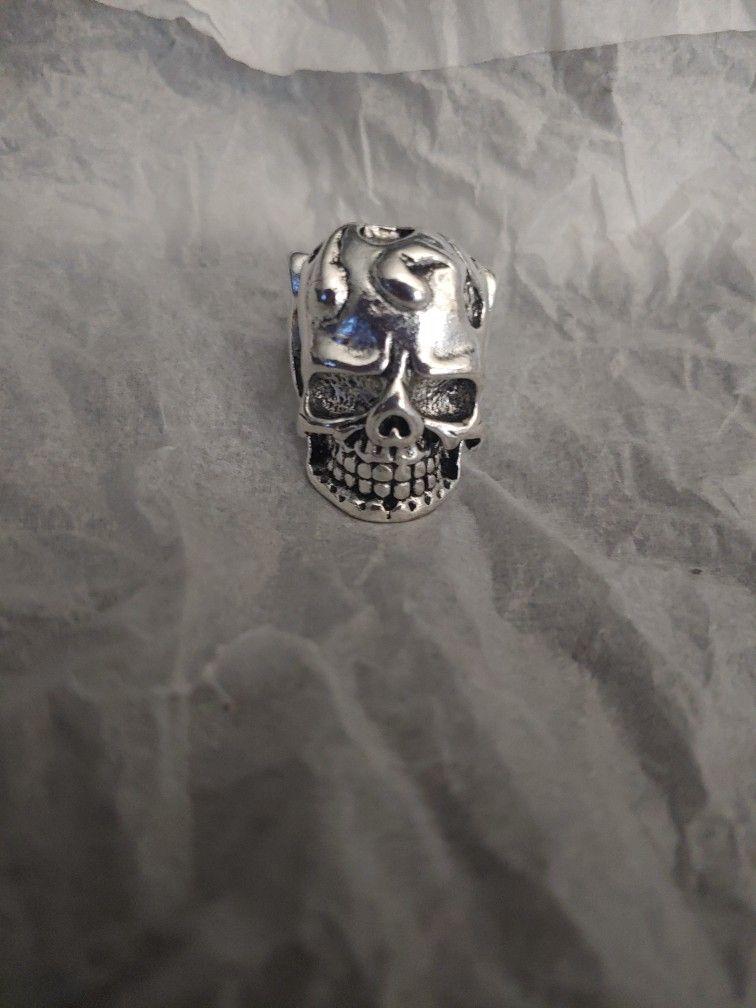 Goth Tiger Skull Ring, Size 7