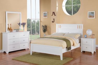 Brand new full panel bed frame + dresser + mirror + nightstand