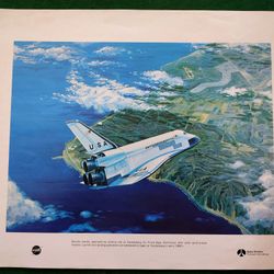 Vintage NASA -Rockwell International Space Division Shuttle Artwork 1970's