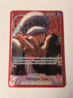 One Piece TCG Trafalgar Law (Alternate Art) OP14-001 The Azure Sea's Seven Foil - NM Leader