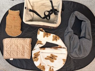 BUNDLE DEAL FOR A SMALL DOG OWNER ! 🐶 ✨ coat, weighted blanket, car seat, carrier bags