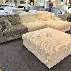 Cozy Plush Sectional Sofa Couch
