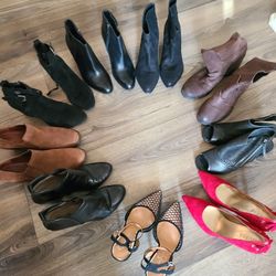 Size 9- 9.5 boots & shoes New & gently worn $5.00 each pair of shoes.