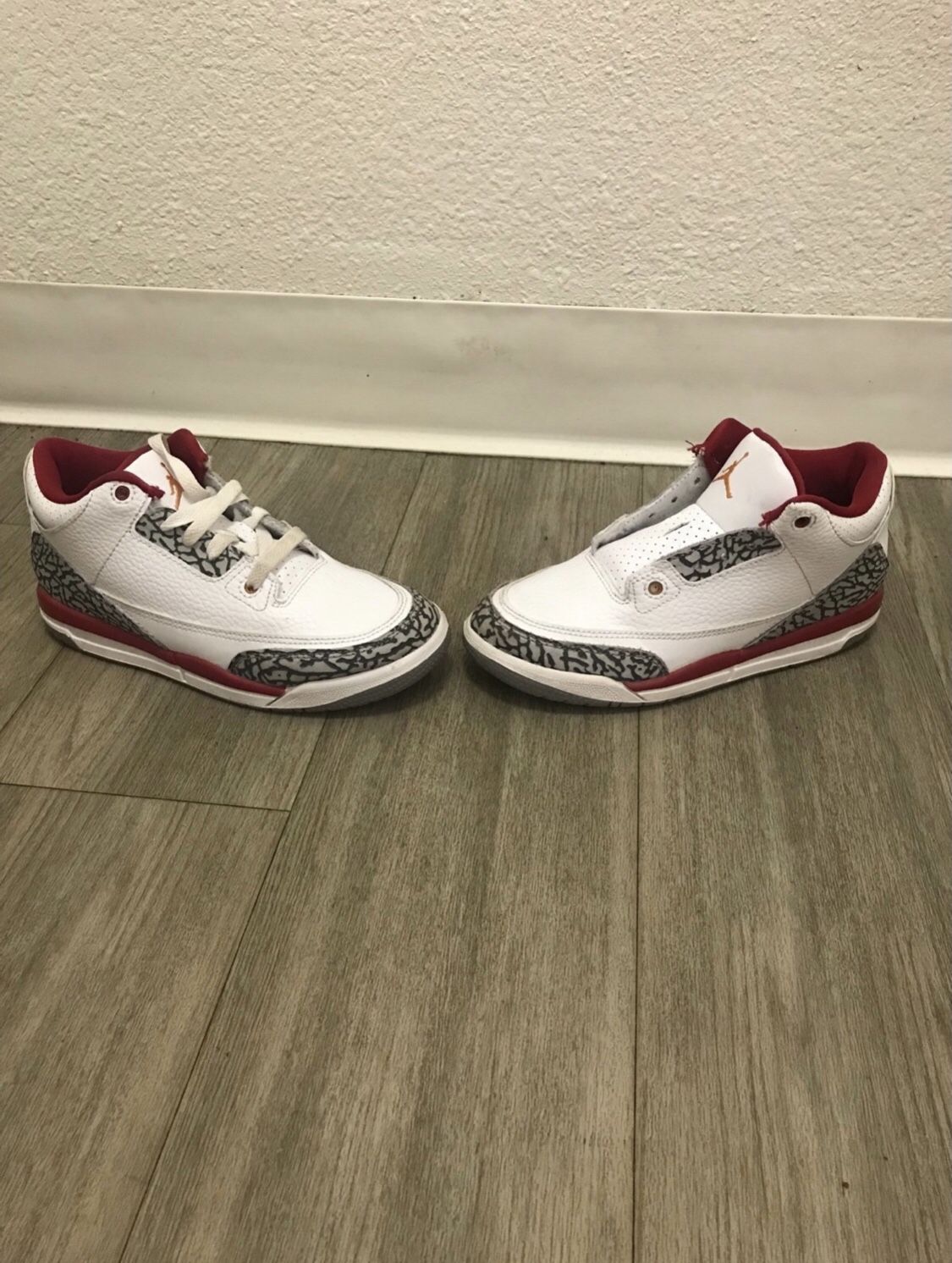 Retro 3 “Cardinals” Size 2y Shoe Strings Included 