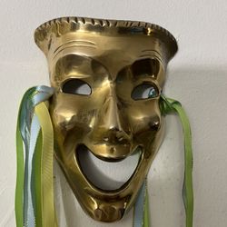 Vintage Bronce Face Mask Metal  Wall