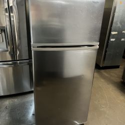 Whirlpool Stainless Steel Top Freezer Refrigerator Apartment Size 