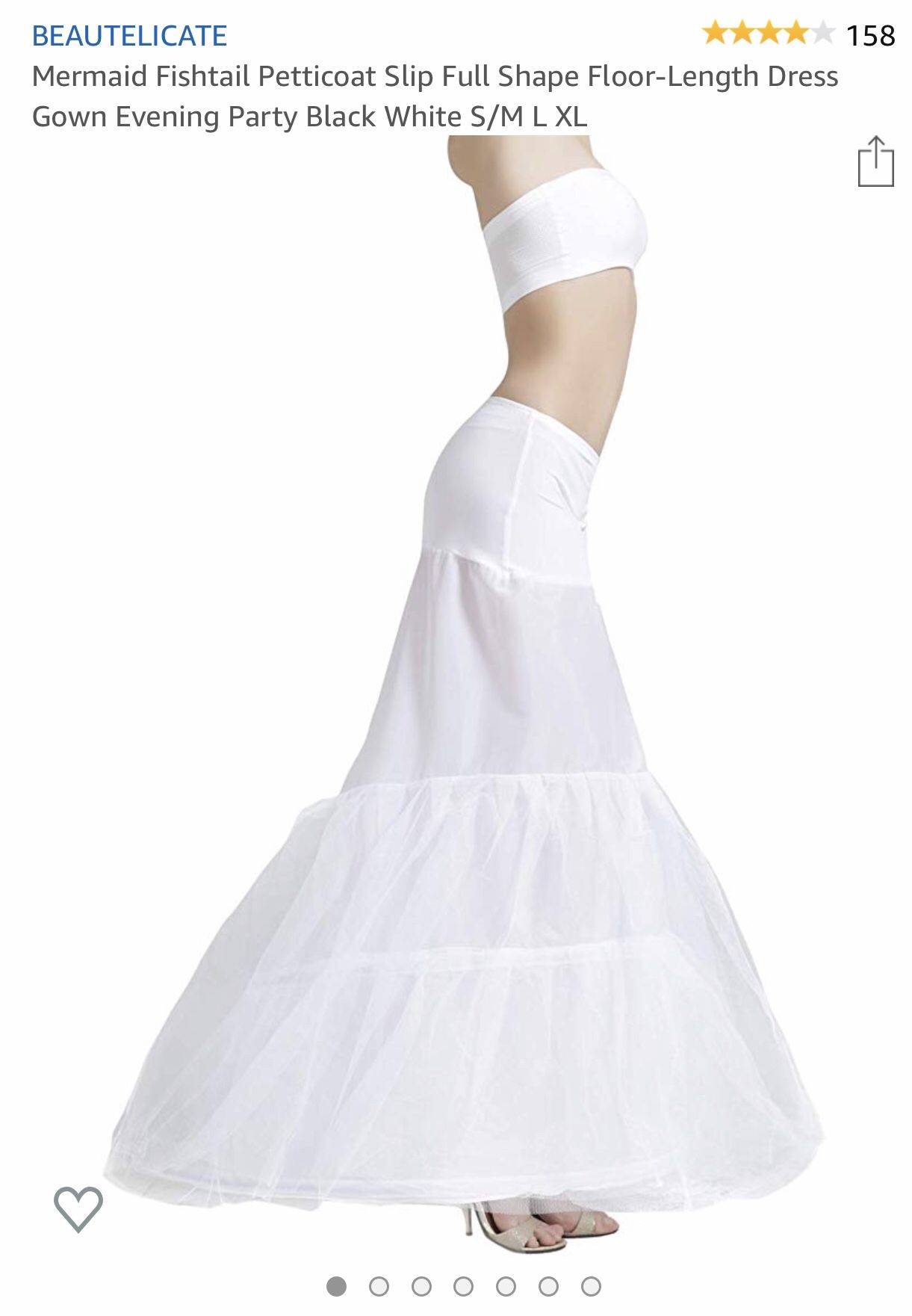 New Petticoat - Mermaid style - white size large