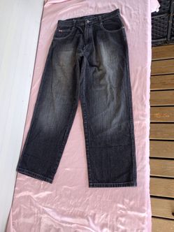 Southpole Red Tab Mens Jeans Black Wash Denim Loose Fit Leg Size 34 Y2K