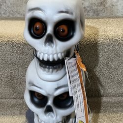 Skeleton stacked Skull light up Blow Mold Target Hyde Eek 12” tall new
