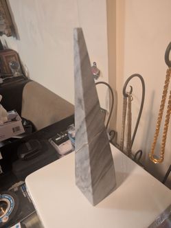Gray Marble Obelisk Decorative Sculpture