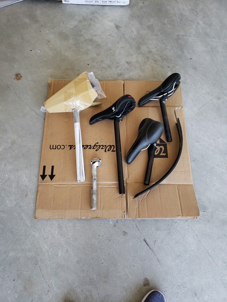 Bicycle Seats, Stems and Fender