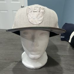 New Jersey Nets Basketball Hat New Era 59fifty Camo Beige NBA HWC 7 5/8 Classics