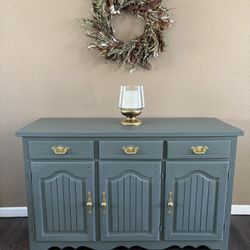 💚 Sage green Buffet  tv stand dresser entryway accent table console cabinet entrance hall boho mcm