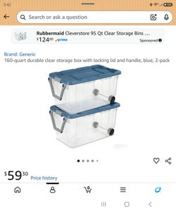 Storage Boxes, 160 qt, blue, NIB (opened)