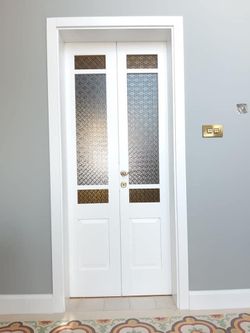 White Double Interior Door with Glass Panels