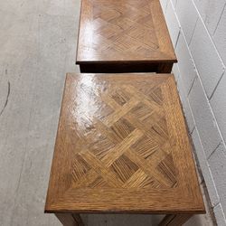 3 Pc. Like New,  2 Wood Side Tables And 1 Matching Coffee Table