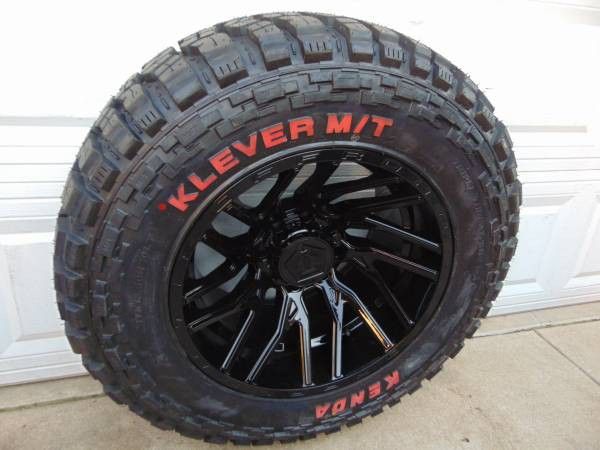 20X12 TIS Gloss Black Rims LT 37 13.50 20 Kenda MT *8X6.5*8X170*-44MM*