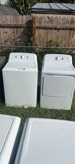 White Top-Load Washer and Dryer Set