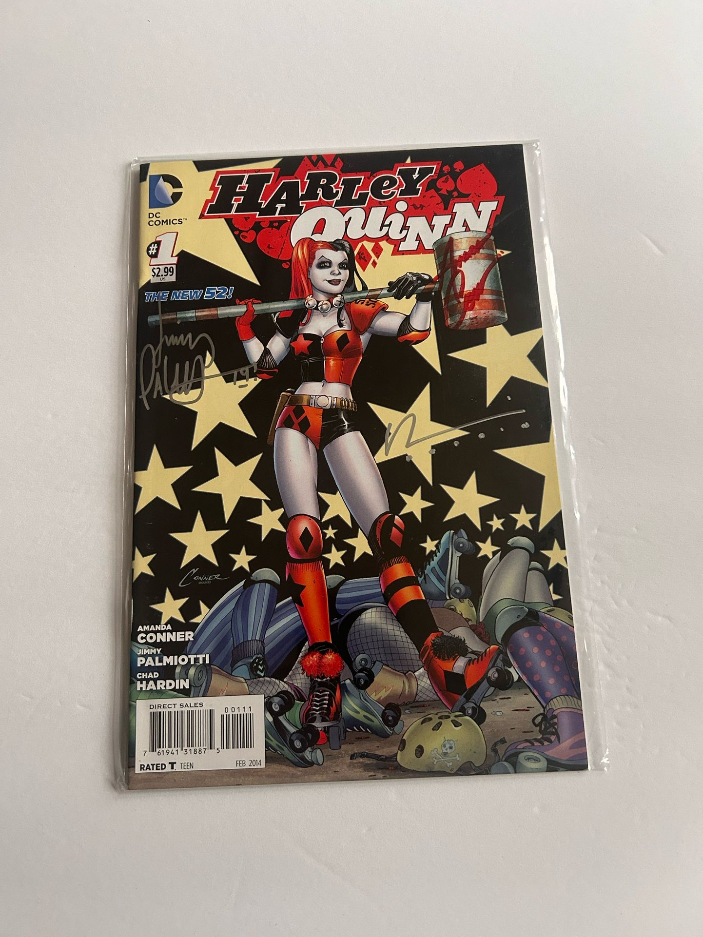 DC Comics New 52 Harley Quinn #1 3X Signed Amanda Conner, Chad Hardin And Jimmy Palmiotti