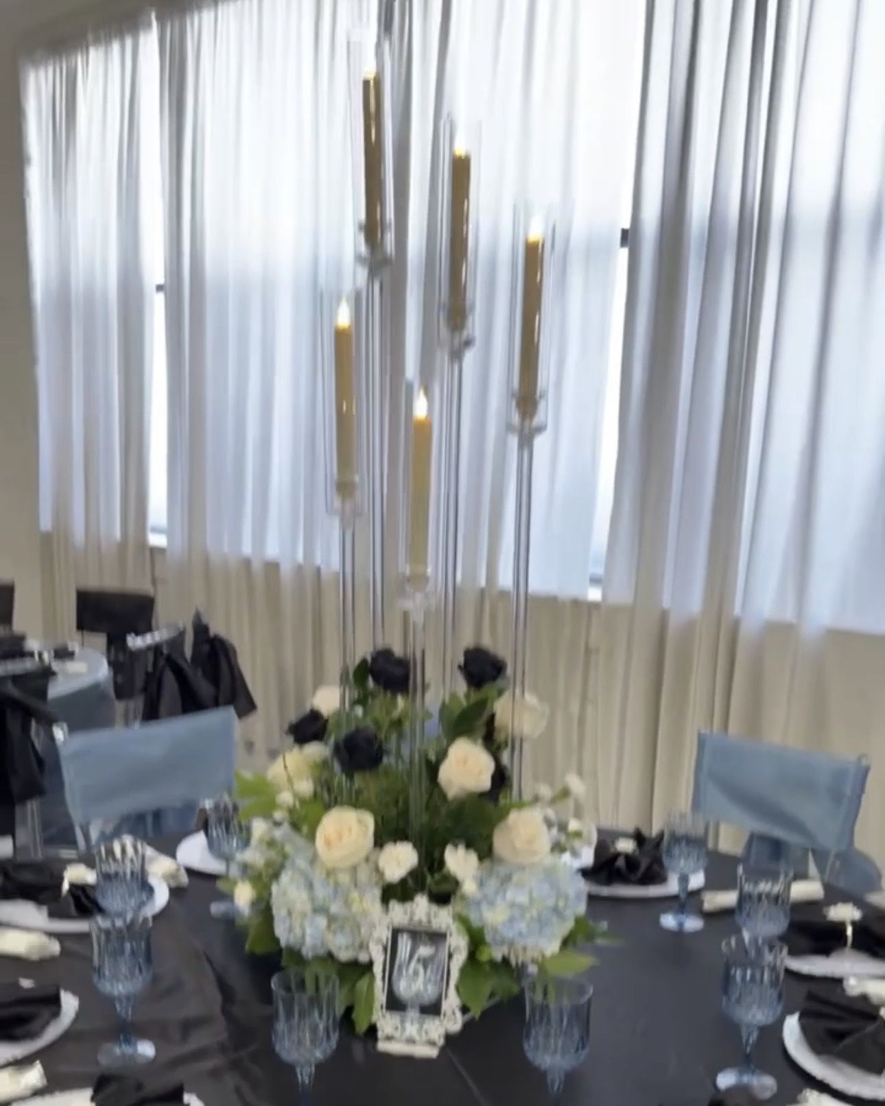 4 Set 5 Arms Acrylic Candelabra Centerpieces (46.4'' Tall)